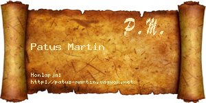 Patus Martin névjegykártya